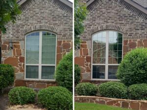 before and after window tinting of a home
